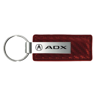 Autogold® - ADX Logo Burgundy Carbon Fiber Leather Key Chain