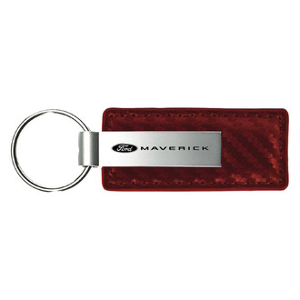 Autogold® - Maverick 2022 Logo Burgundy Carbon Fiber Leather Key Chain