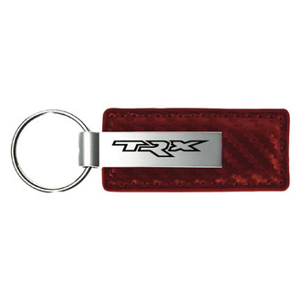 Autogold® - TRX Logo Burgundy Carbon Fiber Leather Key Chain