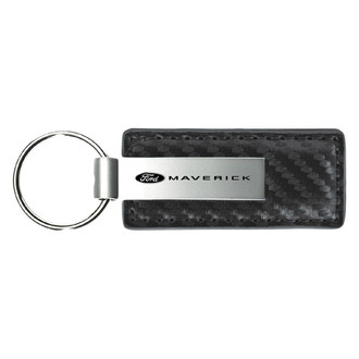 Autogold® - Maverick 2022 Logo Gun Metal Carbon Fiber Leather Key Chain