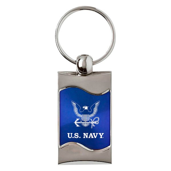 Autogold® - U.S. Navy Eagle Logo Rectangular Wave Key Chain