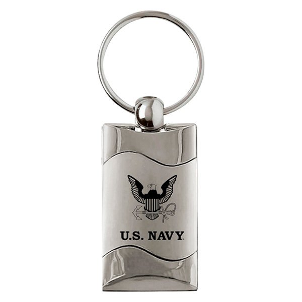 Autogold® - U.S. Navy Eagle Logo Rectangular Wave Key Chain