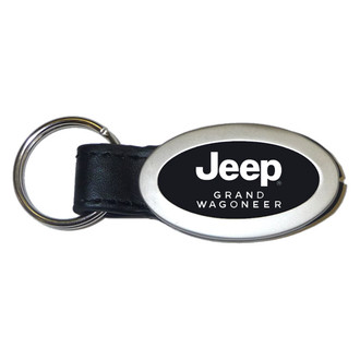 Autogold® - Grand Wagoneer Logo Oval Leather Key Chain