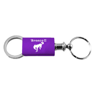 Autogold® - Bronco II Logo Purple Anodized Aluminum Valet Key Chain