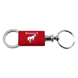 Autogold® - Bronco II Logo Red Anodized Aluminum Valet Key Chain