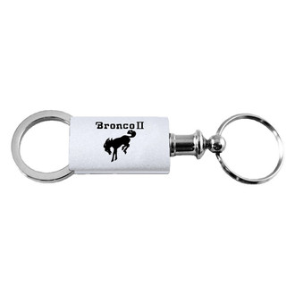 Autogold® - Bronco II Logo Silver Anodized Aluminum Valet Key Chain