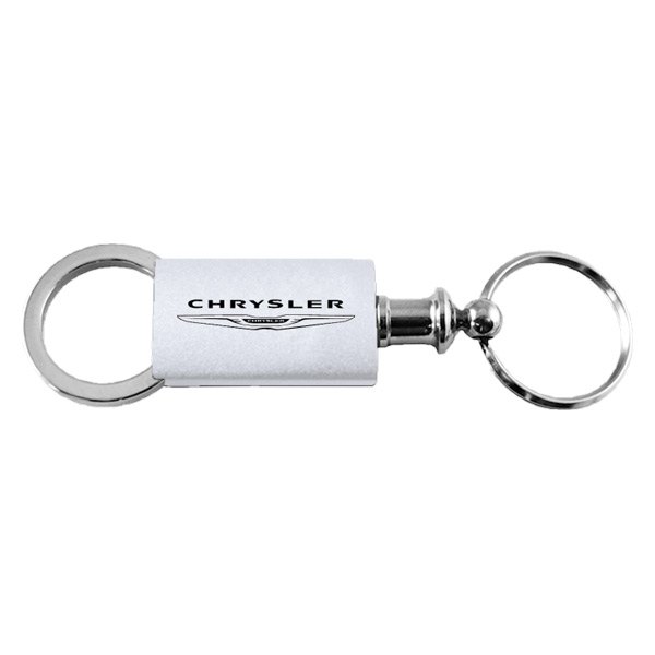 Autogold® - Chrysler Logo Silver Anodized Aluminum Valet Key Chain