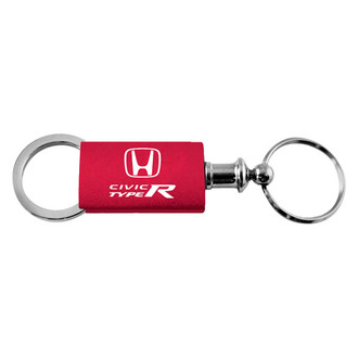 Autogold® - Civic Type R Logo Burgundy Anodized Aluminum Valet Key Chain