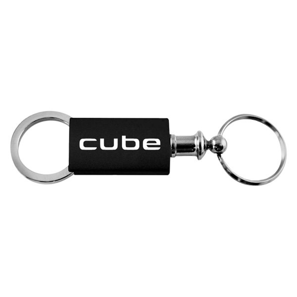 Autogold® - Cube Logo Black Anodized Aluminum Valet Key Chain