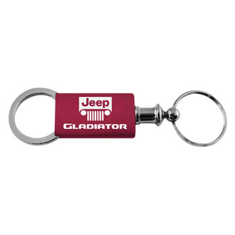 Autogold® - Gladiator Logo Burgundy Anodized Aluminum Valet Key Chain