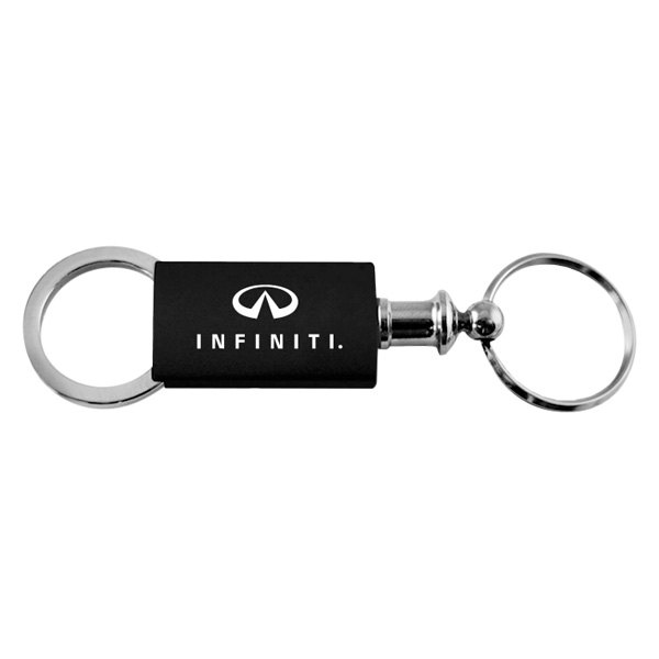 Autogold® - Infiniti Logo Black Anodized Aluminum Valet Key Chain