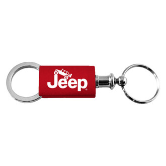Autogold® - Jeep Climbing Logo Red Anodized Aluminum Valet Key Chain