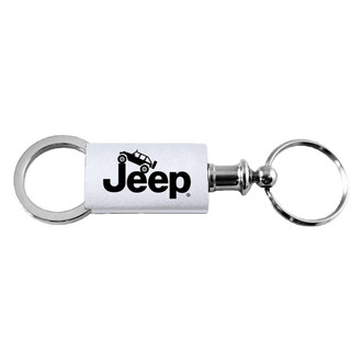 Autogold® - Jeep Climbing Logo Silver Anodized Aluminum Valet Key Chain