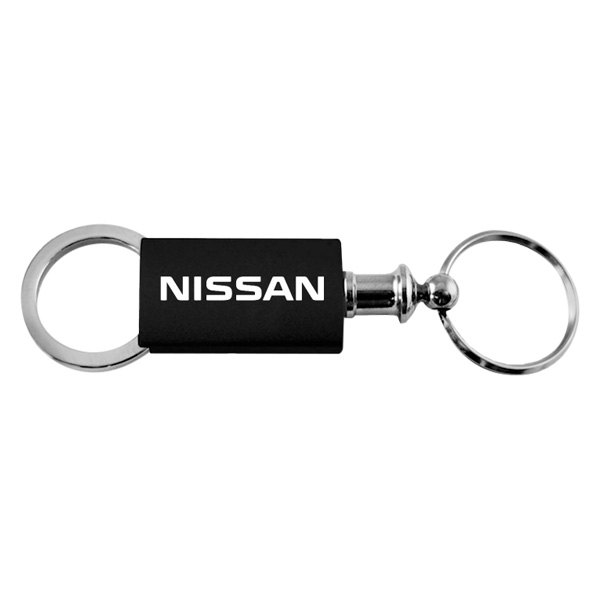 Autogold® - Nissan Logo Black Anodized Aluminum Valet Key Chain