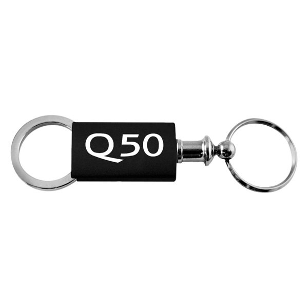 Autogold® - Q50 Logo Black Anodized Aluminum Valet Key Chain
