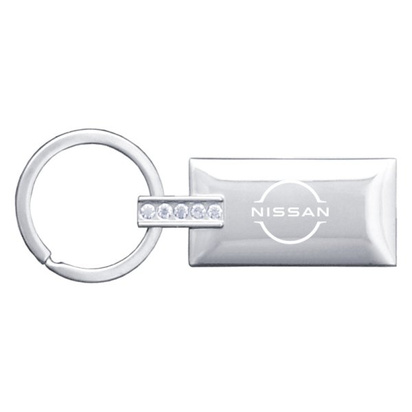 Autogold® - Nissan Logo Jeweled Rectangular Key Chain
