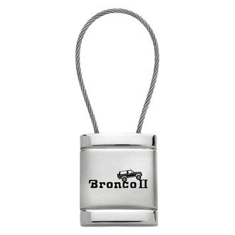 Autogold® - Bronco II Climbing Logo Satin Chrome Cable Key Fob