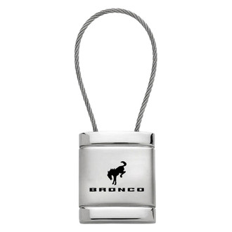 Autogold® - Bronco 2020 Logo Satin Chrome Cable Key Fob