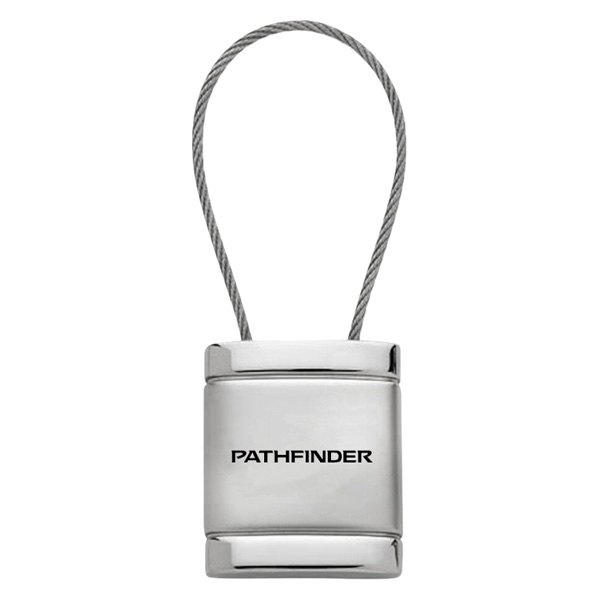 Autogold® - Pathfinder Logo Satin Chrome Cable Key Fob