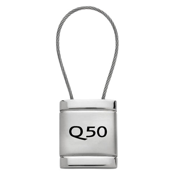 Autogold® - Q50 Logo Satin Chrome Cable Key Fob
