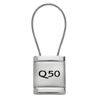 Autogold® - Q50 Logo Satin Chrome Cable Key Fob