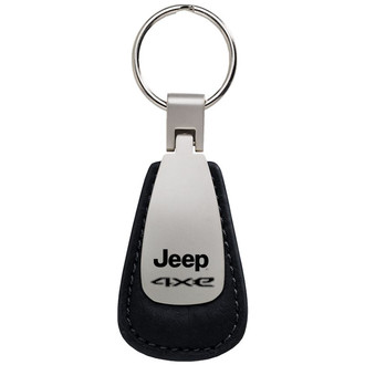 Autogold® - Jeep 4xe Logo Leather Teardrop Key Fob