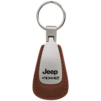 Autogold® - Jeep 4xe Logo Leather Teardrop Key Fob
