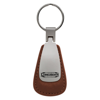Autogold® - Longhorn Laramie Logo Leather Teardrop Key Fob