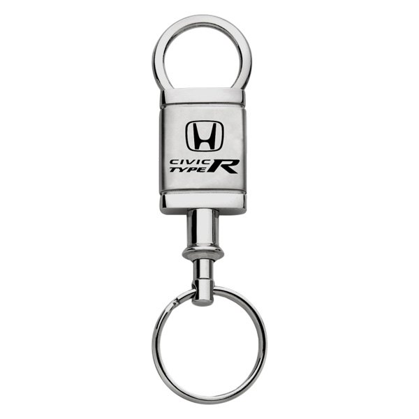 Autogold® - Civic Type R Logo Satin Chrome Aluminum Valet Key Chain