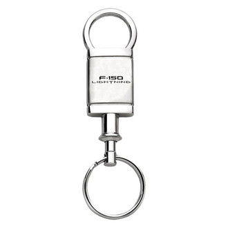 Autogold® - F-150 Lightning Logo Satin Chrome Aluminum Valet Key Chain
