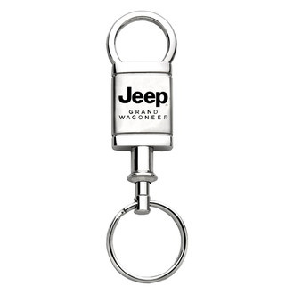 Autogold® - Grand Wagoneer Logo Satin Chrome Aluminum Valet Key Chain