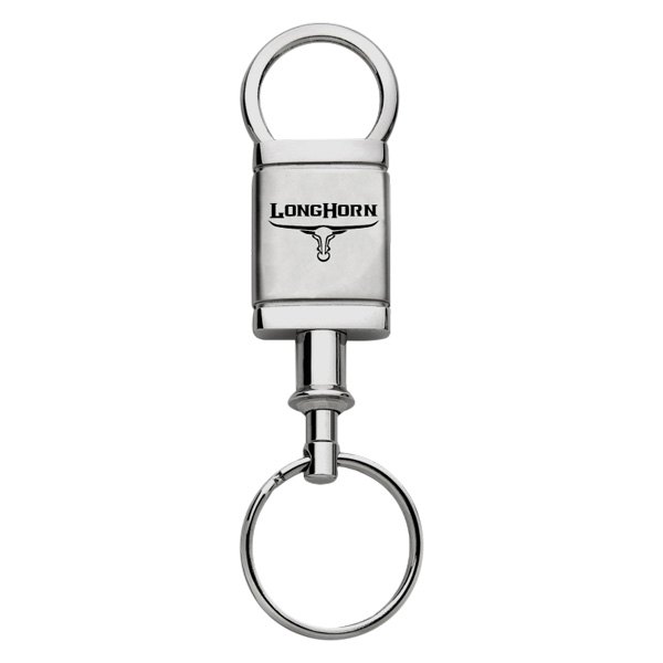 Autogold® - Longhorn Skull Logo Satin Chrome Aluminum Valet Key Chain