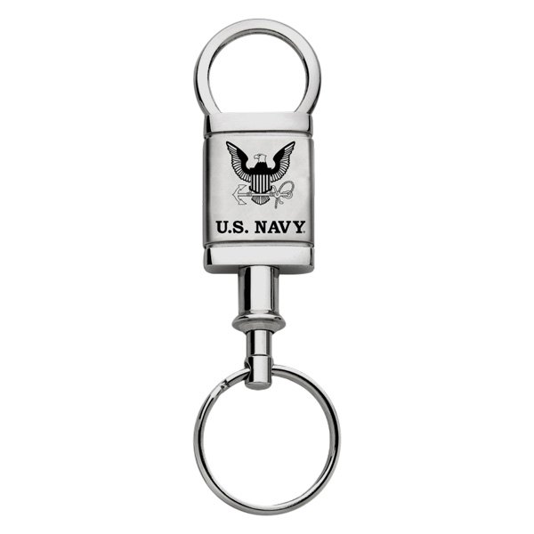 Autogold® - U.S. Navy Logo Satin Chrome Aluminum Valet Key Chain