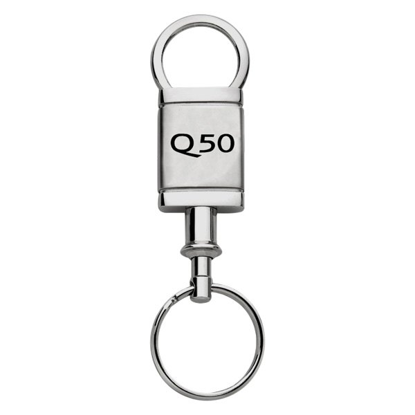 Autogold® - Q50 Logo Satin Chrome Aluminum Valet Key Chain