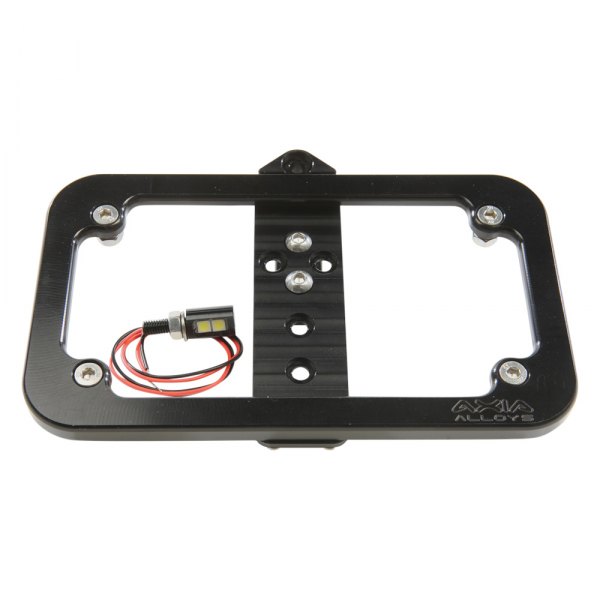 Axia Alloys® - Bright Black Anodized Tube Mounted LED License Plate Frame