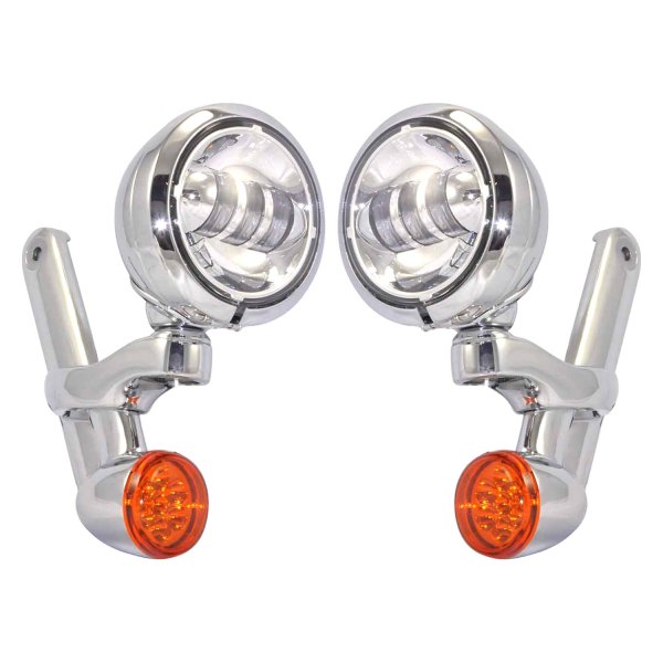 Bagger Brothers® - 4" Chrome Housing LED Driving Lights and Turn Signals