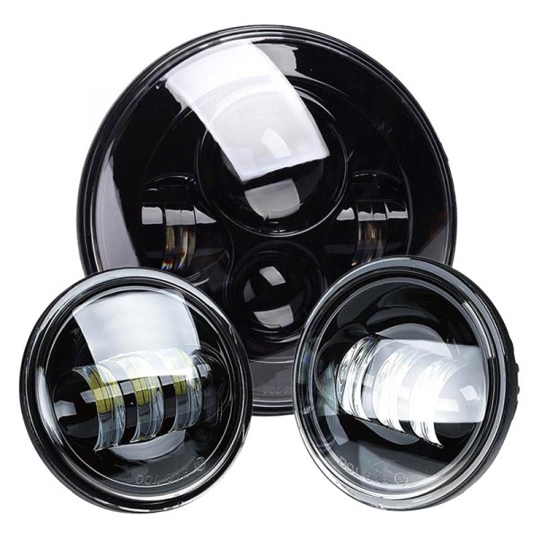 Bagger Brothers® - 7" Black LED Headlight with Driving Lights