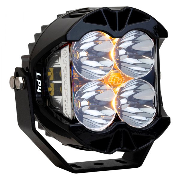 Baja Designs® - LP4 Pro™ 5.1" 60W/4.83W Round Spot Beam LED Light, with Amber DRL