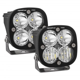 Baja Designs® 49-7084 - Cage Mounted Squadron Pro™ 3" 2x40W Square Driving/Combo and Spot Beam LED Lights Kit with 1" Mounts