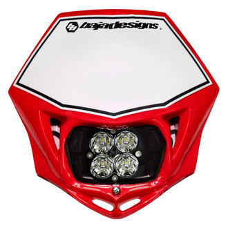 Baja Designs® - Headlight Location Mounted Squadron Sport™ 3" 20W Square Driving/Combo Beam LED Light Kit with Red Head Shell