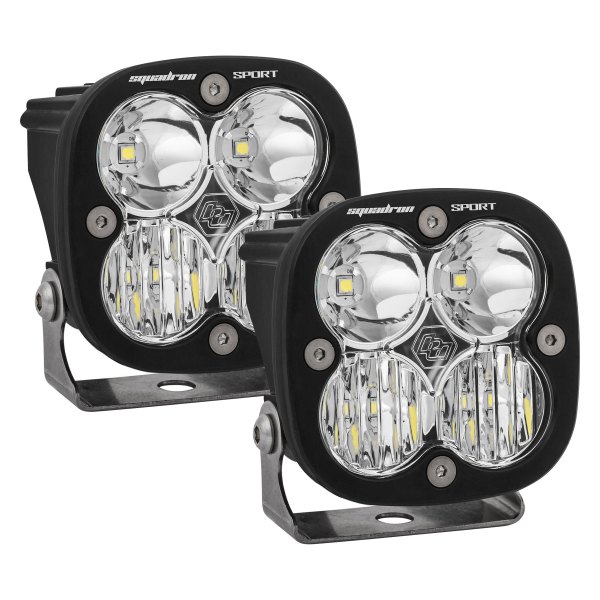 Baja Designs® - Cage Squadron Sport™ 3" 2x20W Square Driving/Combo Beam LED Lights Kit with 7/8" Mounts