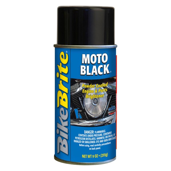  Bike Brite® - Moto-Black™ 9 Oz Powder Coated Engine & Parts Brightener