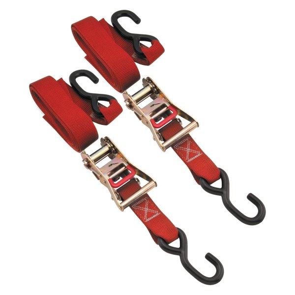 BikeMaster® - 1.5" Nylon Red Ratchet Tie-Down