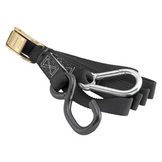 BikeMaster® - 1" x 84" Nylon Black Carabiner Soft Hook Tie-Downs