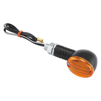 BikeMaster® - Mini-Stalk Black Turn Signal with Amber Lenses