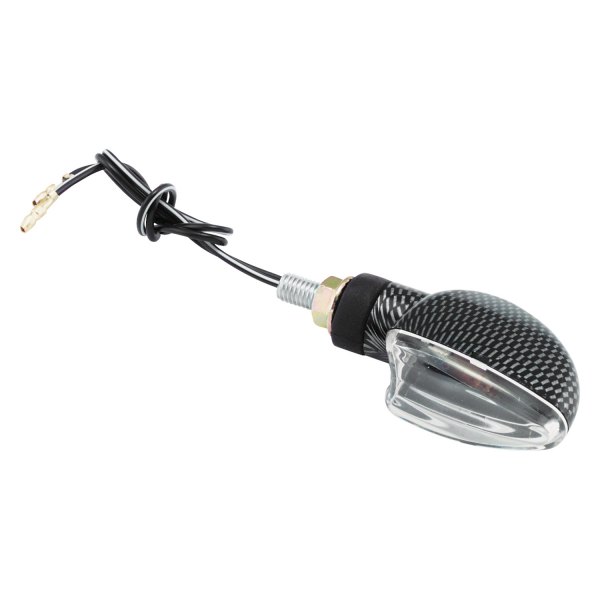 BikeMaster® - Mini-Stalk Ultra Small Carbon Turn Signal with Clear Lenses