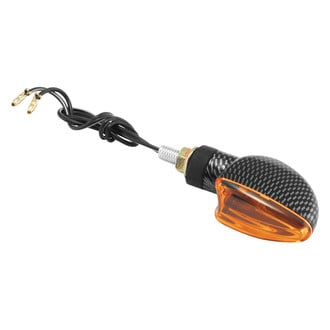 BikeMaster® - Mini-Stalk Ultra Small Carbon Turn Signal with Amber Lenses