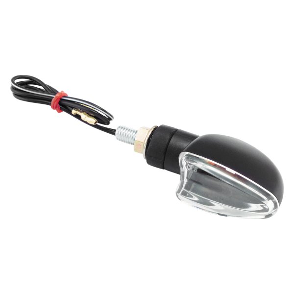 BikeMaster® - Mini-Stalk Ultra Small Black Turn Signal with Clear Lenses