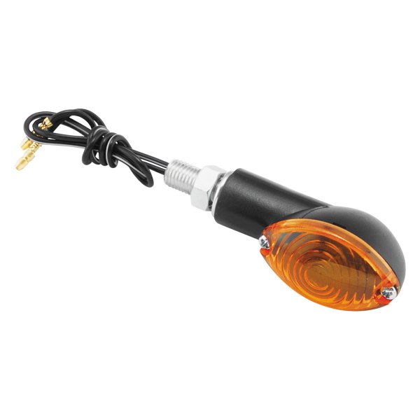 BikeMaster® - Mini-Stalk Black Turn Signal with Amber Lenses
