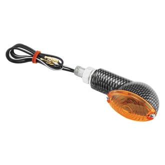 BikeMaster® - Mini-Stalk Carbon Turn Signal with Amber Lenses